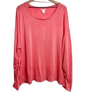 CASLON CORAL WOMEN LONG SLEEVE PLUS SIZE 3X BRAND NEW WITH TAGS RUCHED SLEEVES